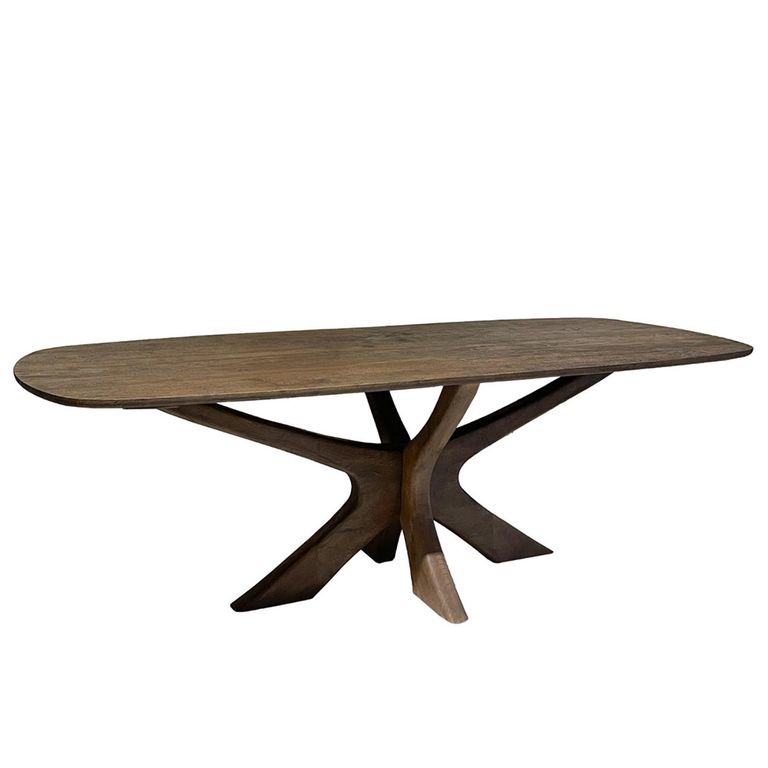 Montereux Dining Table - 250cm - 10 Seater - Oval - Spider Legs - Malta - Mango Wood