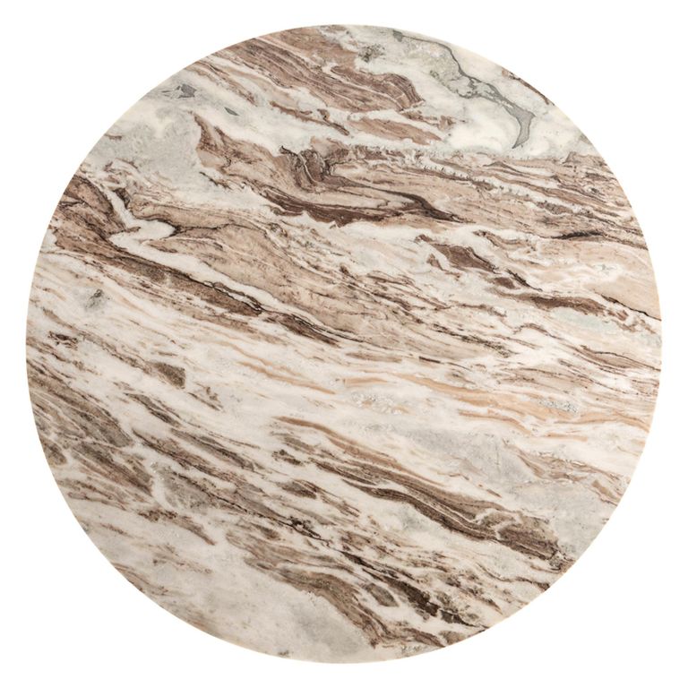 Bottega Dining Table - 140cm - 6 Seater - Spider Legs - Round - Blush Beige - Marble and Metal