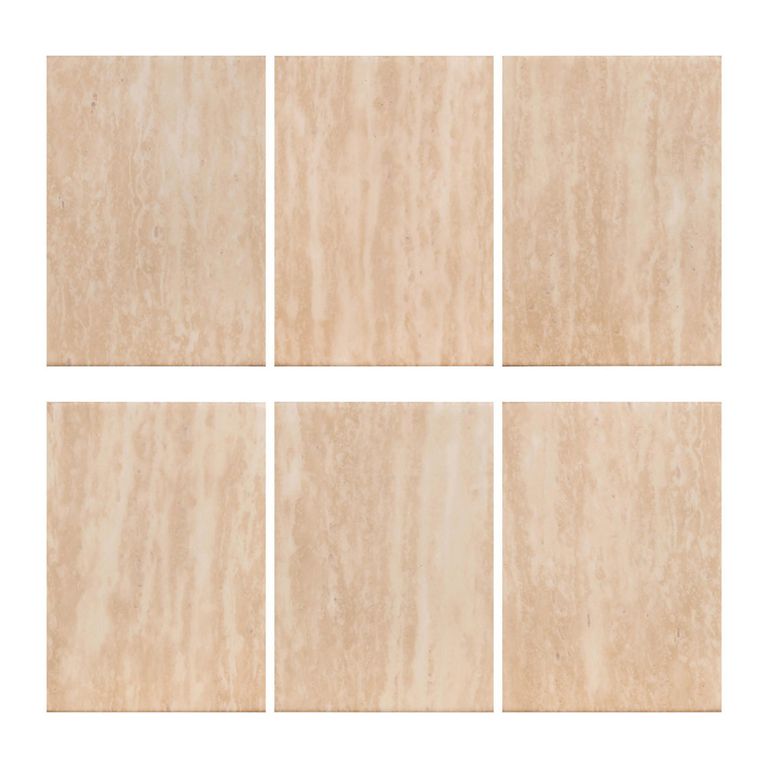 Fictus Travertine Beige 6 Seater Round Pedestal Dining Table