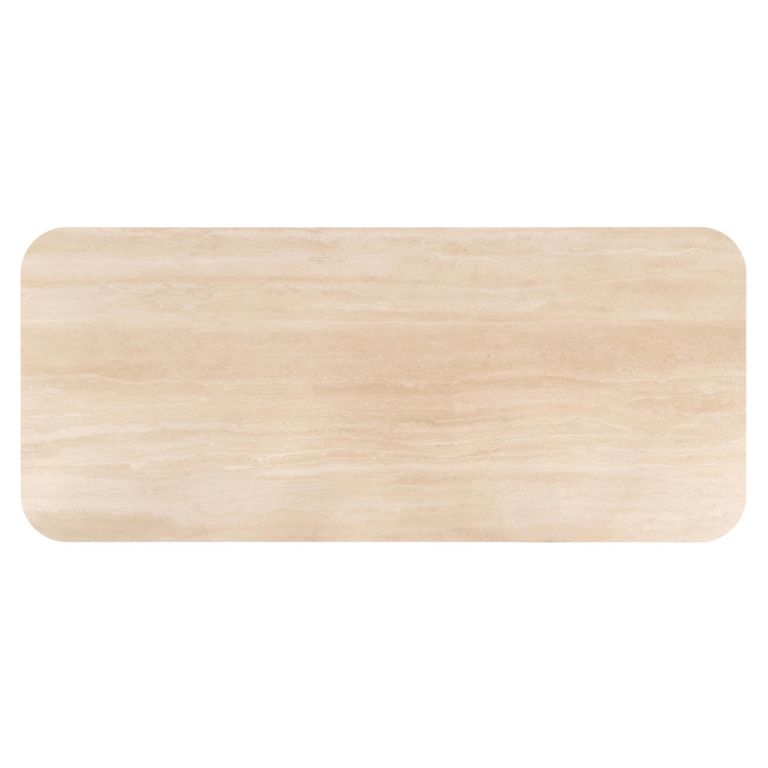 Nando Dining Table - 230cm - 10 Seater - Double Pedestal - Brown - Ceramic and Oak