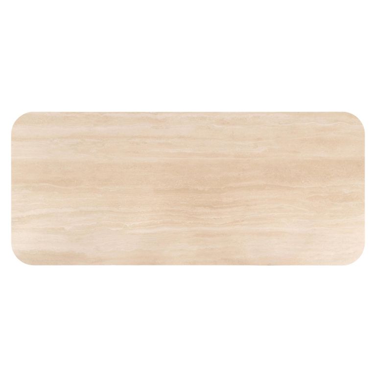 Nando Dining Table - 270cm - 10 Seater - Double Pedestal - Brown - Ceramic and Oak