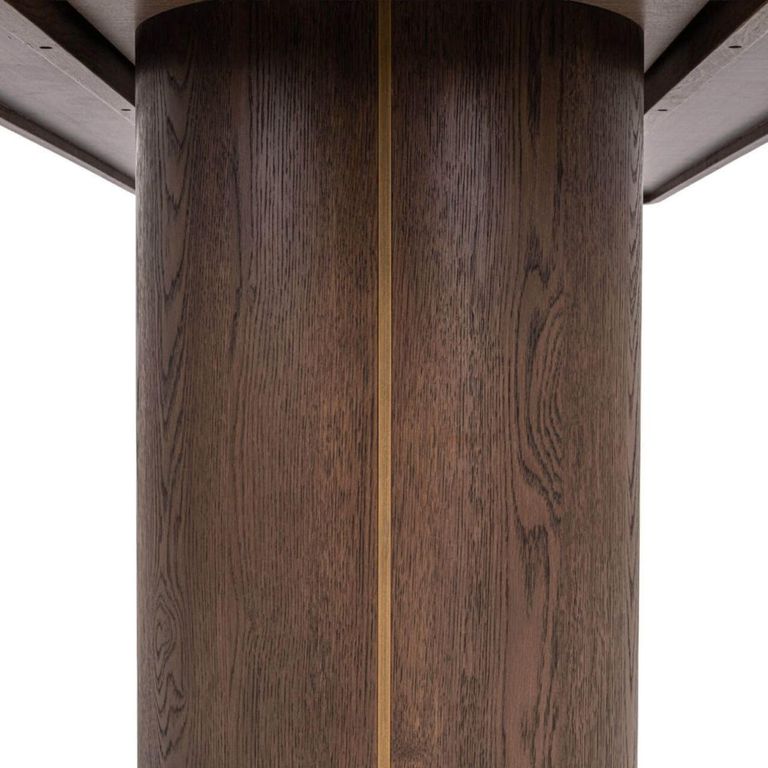 Willox Curved Dining Table - 235cm - 10 Seater - Double Pedestal - Beige and Brown - Glass and Oak