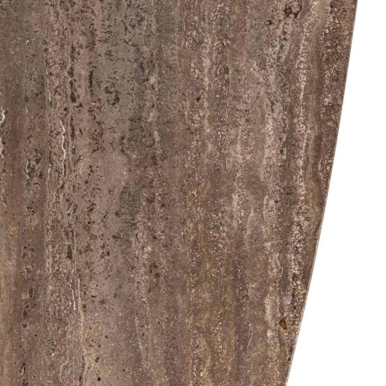 Russo Dining Table - 235cm - 10 Seater - Ellipse - Ash Brown - Travertine Top and Aluminum