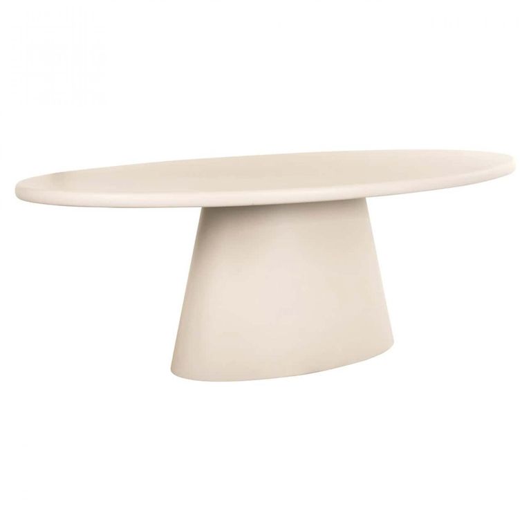 Clayton Lime Plaster 10 Seater Oval Pedestal Dining Table