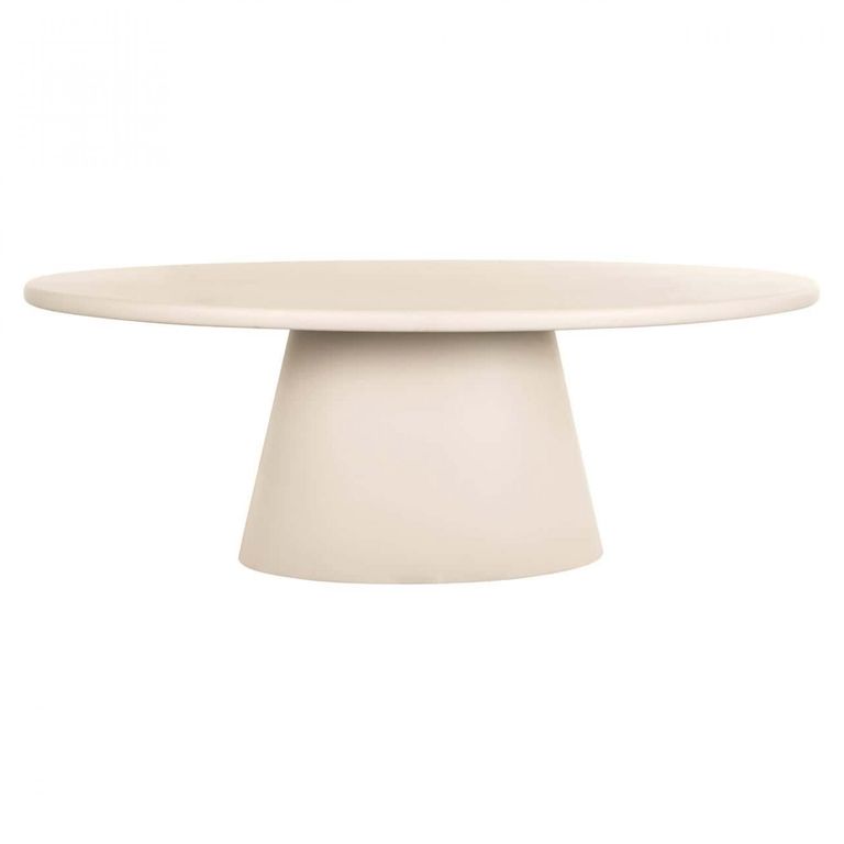 Clayton Lime Plaster 10 Seater Oval Pedestal Dining Table