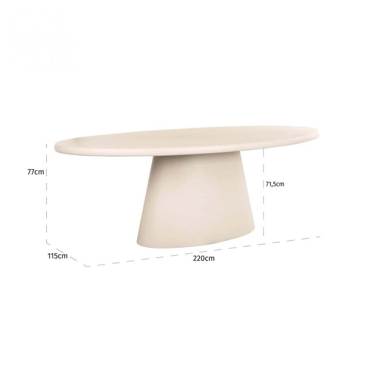 Clayton Lime Plaster 10 Seater Oval Pedestal Dining Table
