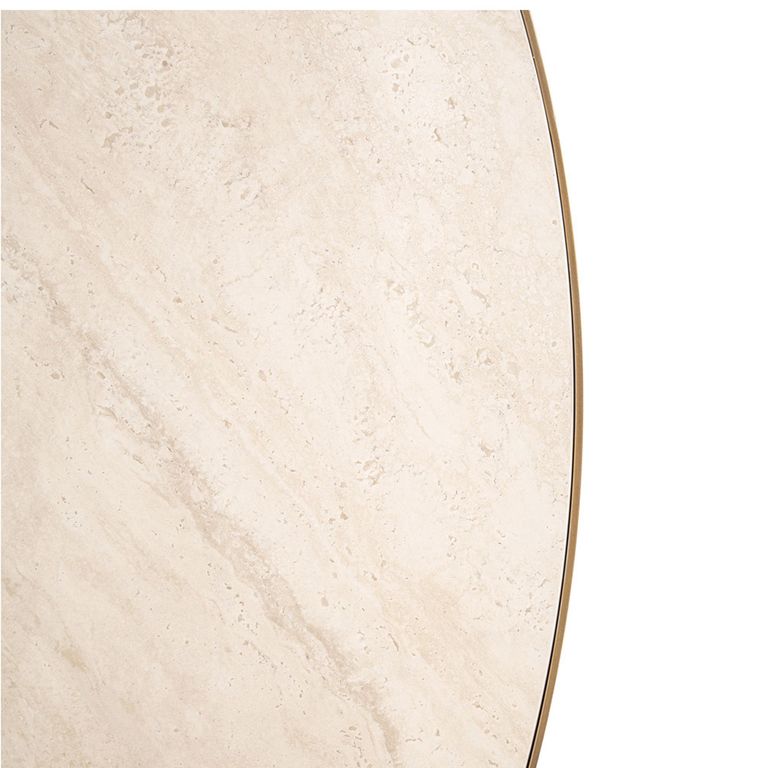 Tivoli Dining Table - 130cm - 6 Seater - Round - Pedestal - with Gold Trim - White - Ceramic
