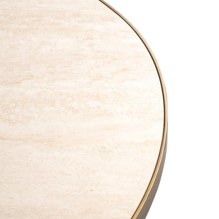 Tivoli Dining Table - 230cm - 10 Seater - Oval - Pedestal - with Gold Trim - White - Ceramic