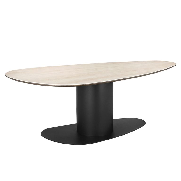 Ritz Beige Ceramic Top 8 Seater Pedestal Dining Table
