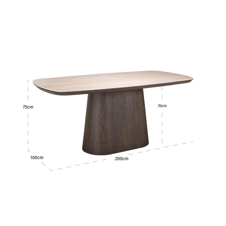Ritz Dining Table - 200cm - 8 Seater - Pedestal - Ceramic