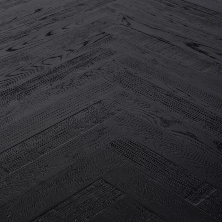 Hayley Dining Table - 280cm - 10 Seater - Spider Leg - Chevron - Dark Coffee - Recycled Oak and Metal