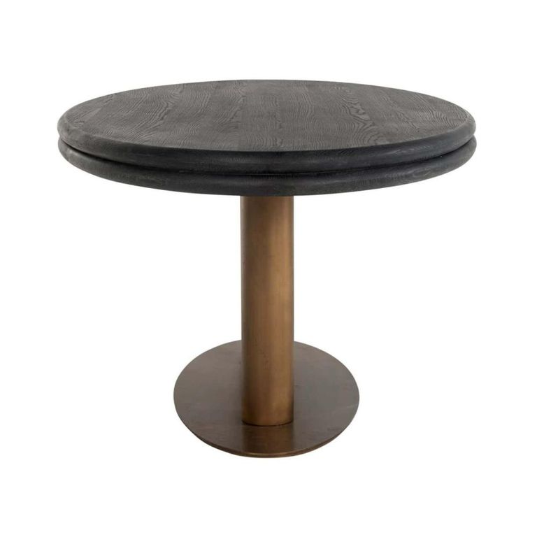 Macaron Dining Table - 235cm - 10 Seater - Ellipse - Rustic Black - Oak and Metal