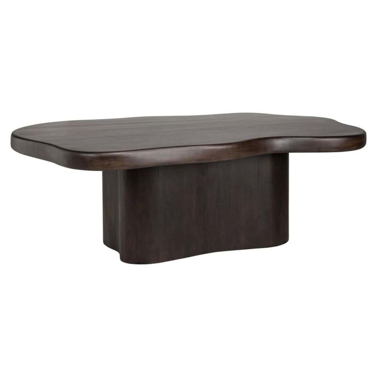 Sherman Dining Table - 230cm - 10 Seater - Abstract - Pedestal - Dark Brown - Acacia Wood