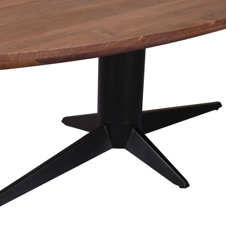 Stafford Dining Table - 230cm - 10 Seater - Oval - Spicebrown and Black - Mango Wood and Metal