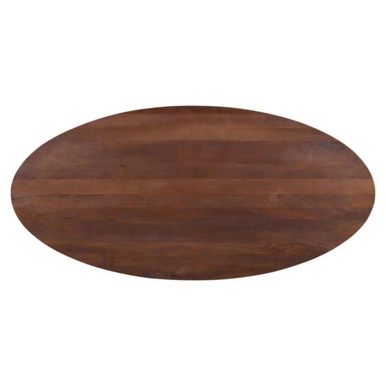 Stafford Dining Table - 230cm - 10 Seater - Oval - Spicebrown and Black - Mango Wood and Metal