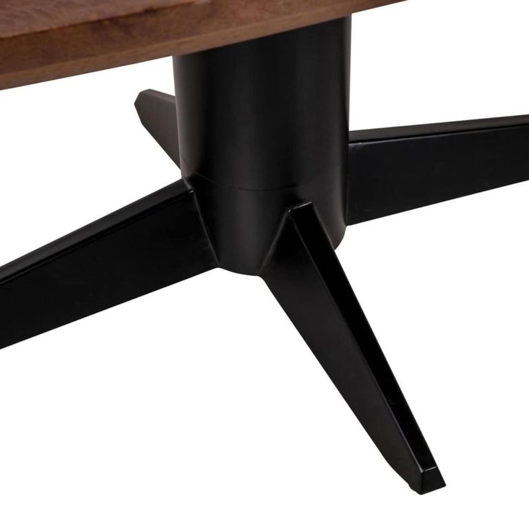 Stafford Dining Table - 280cm - 12 Seater - Oval - Spicebrown and Black - Mango Wood and Metal