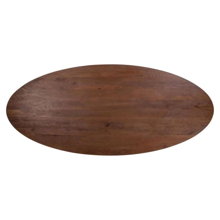 Stafford Dining Table - 280cm - 12 Seater - Oval - Spicebrown and Black - Mango Wood and Metal
