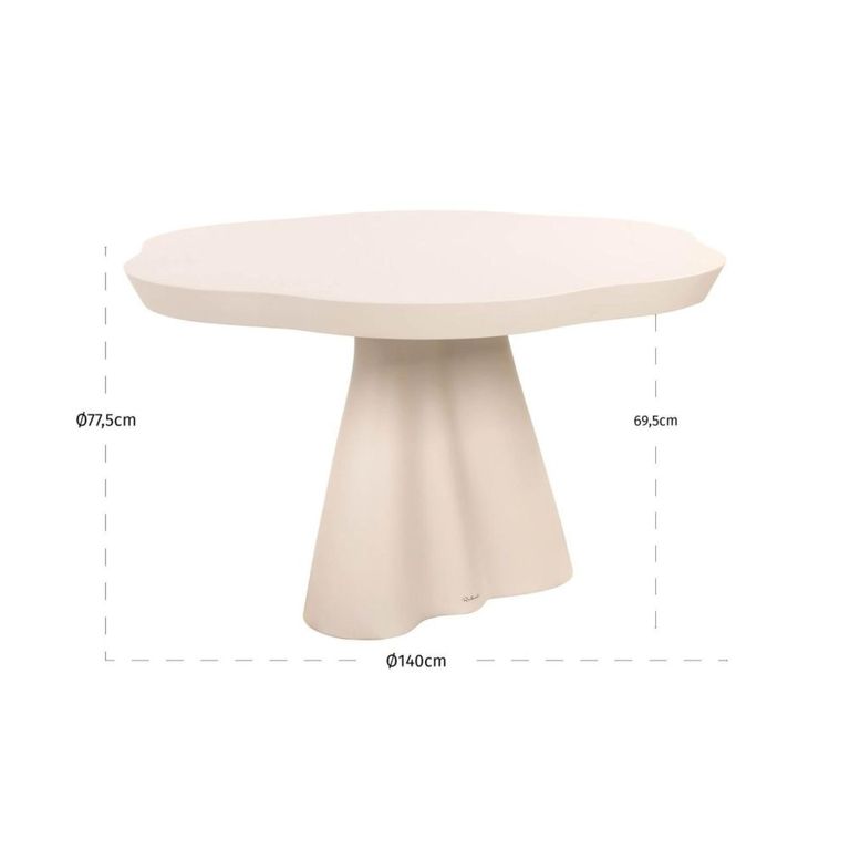 Urban Bloom Outdoor Dining Table  - 140cm - 6 Seater - Abstract - Pedestal - Sandstone - Concrete