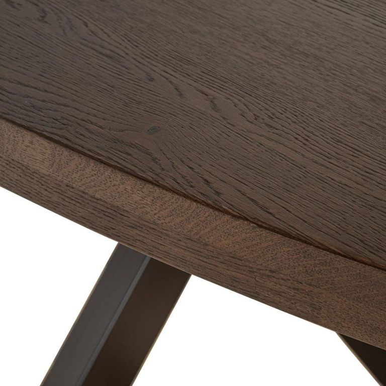 Watson Dining Table - 235cm - 10 Seater - Oval - Spider Leg - Dark Brown and Black - Oak and Metal