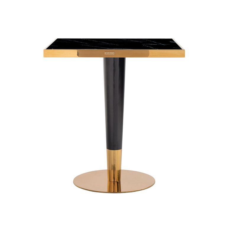 Can Roca Black Marble Effect 2 Seater Square Dining Table
