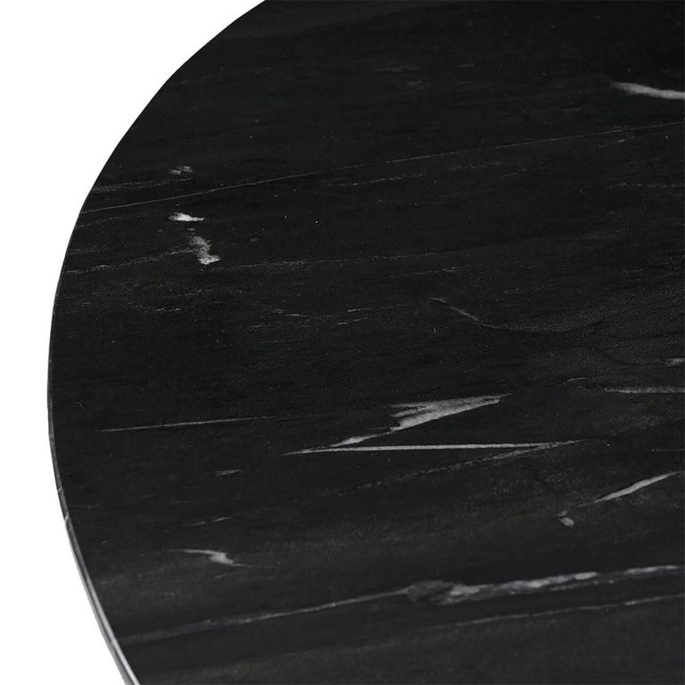 Collada Black Marble and Gold 4 Seater Round Pedestal Dining Table
