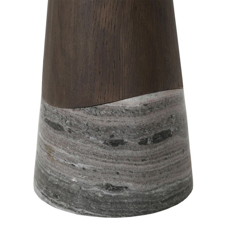 Harper Dining Table - 230cm - 10 Seater - Oval - Double Pedestal - Smoked Charcoal - Oak