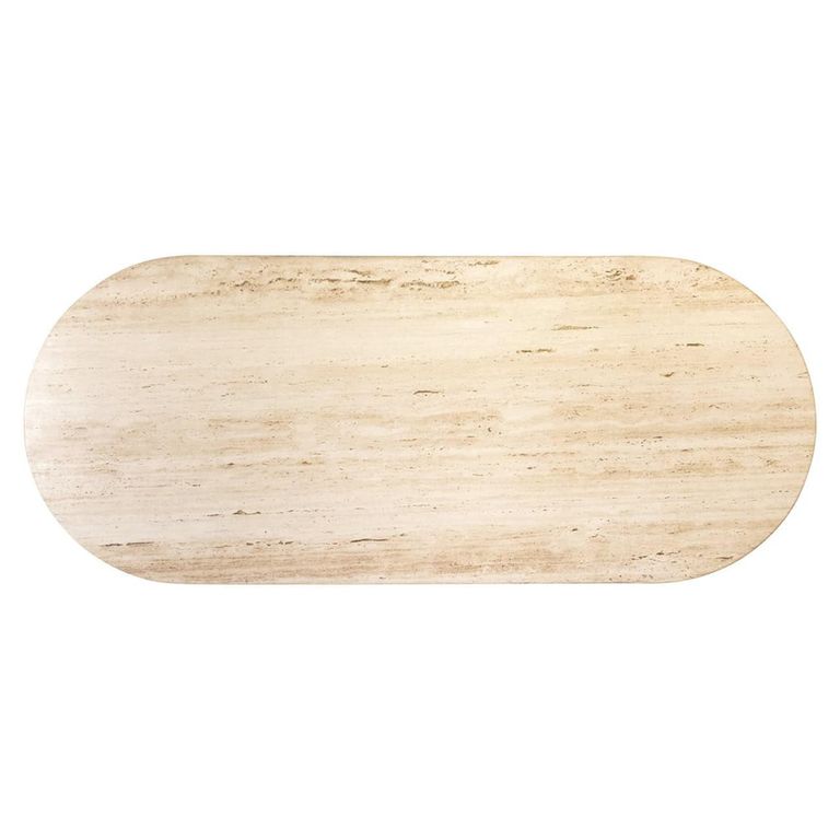 La Cantera Travertine Beige 10 Seater Oval Pedestal Dining Table