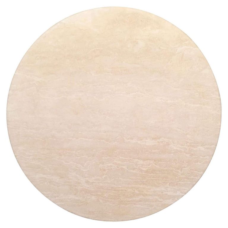 Renaissance Dining Table - 130cm - 4 Seater - Round - Pedestal - Beige - Travertine