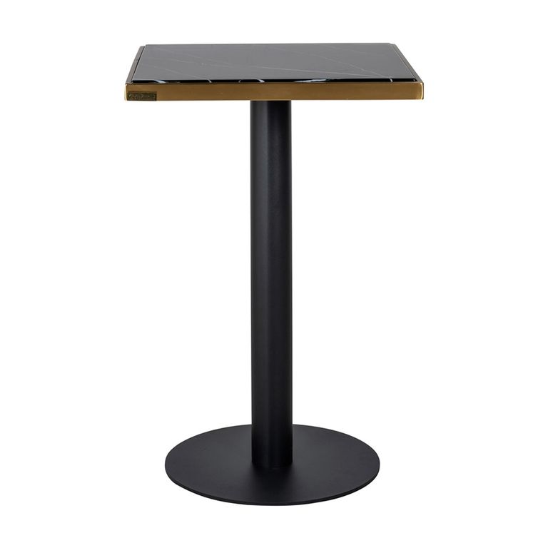Zenza Black Marble Effect 2 Seater Square Pedestal Dining Table