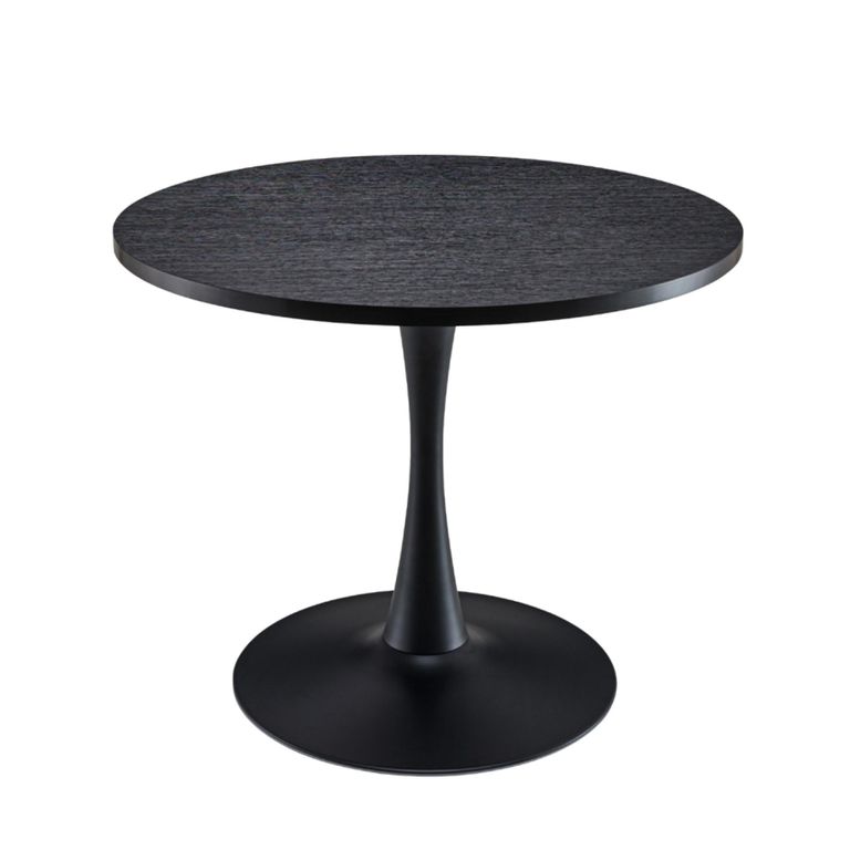 Celeste Dining Table - 90cm - 2 Seater - Round - Black - Wood and Metal