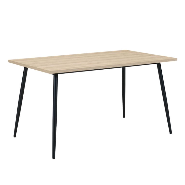 Horizon Dining Table - 140cm - 4 Seater - Oak and Black - Wood and Metal