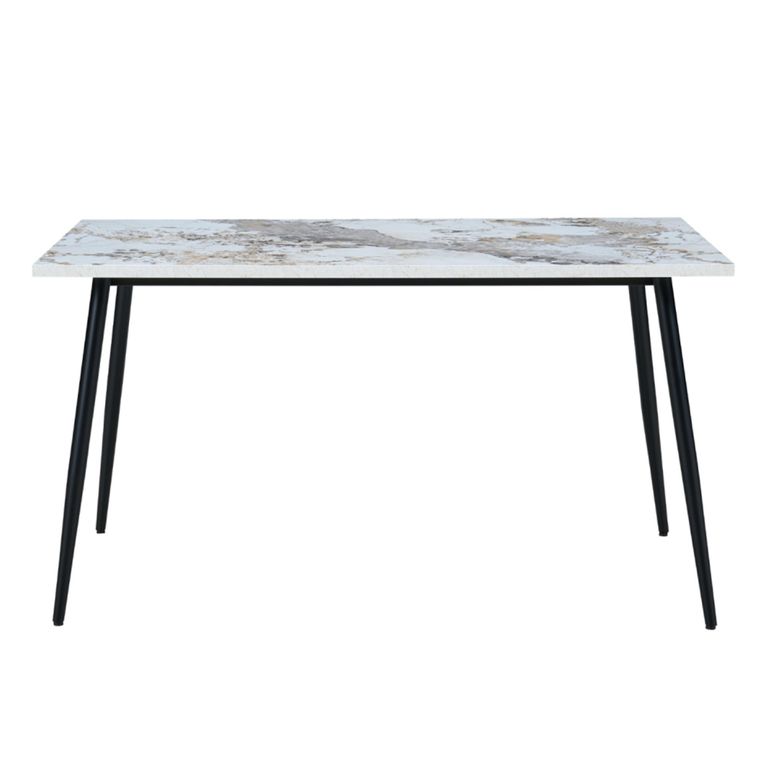 Horizon Dining Table - 140cm - 4 Seater - Pandora and Black - Marble Effect and Metal
