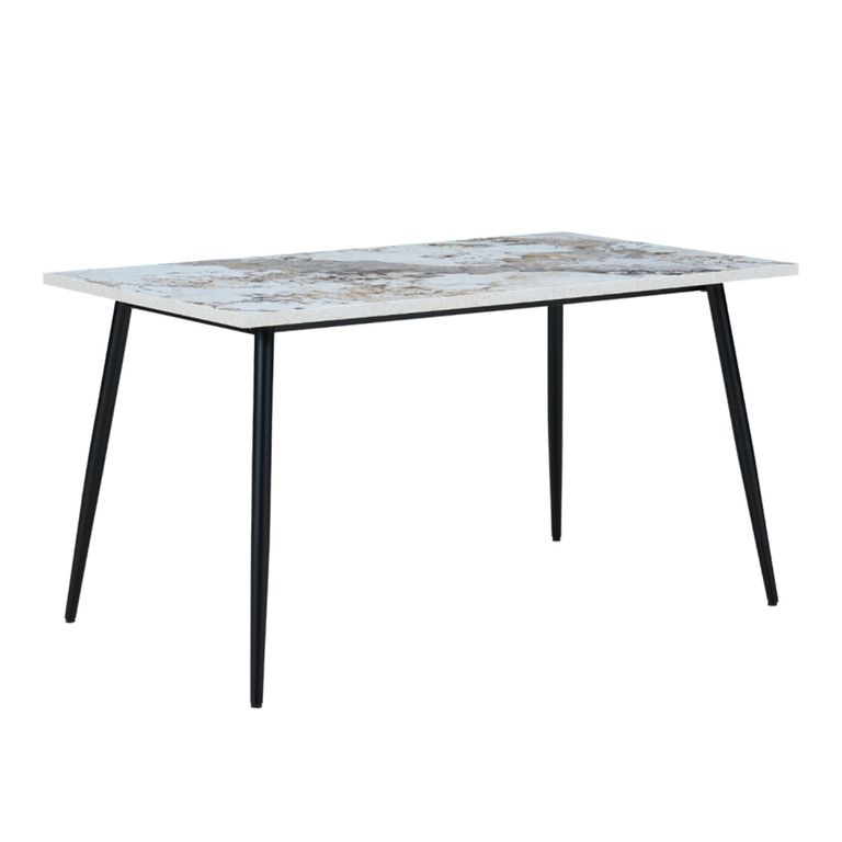 Horizon Dining Table - 140cm - 4 Seater - Pandora and Black - Marble Effect and Metal