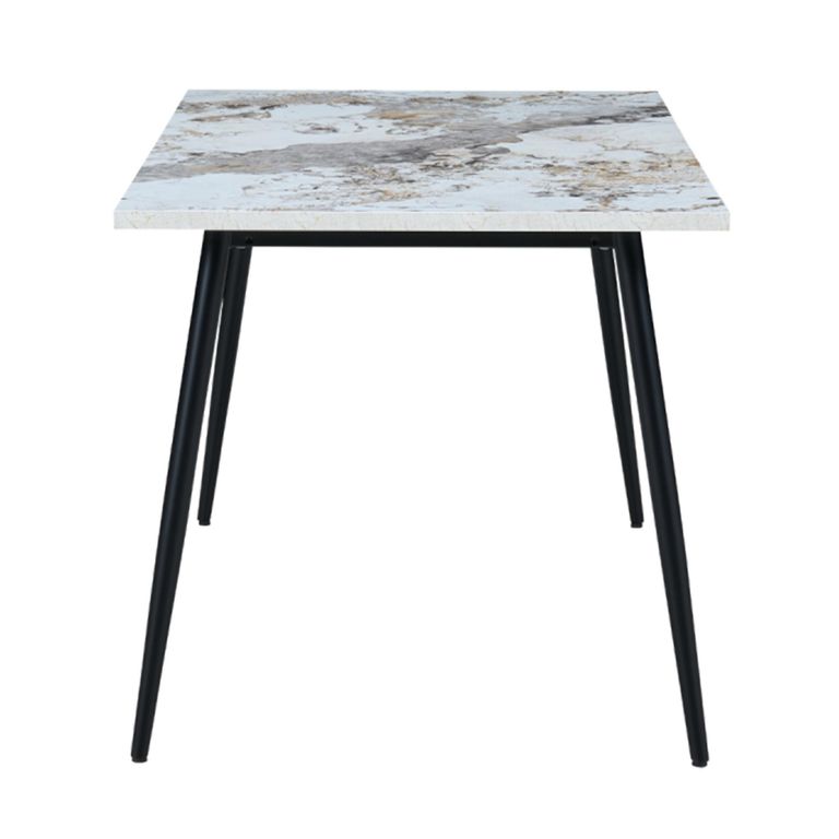 Horizon Dining Table - 140cm - 4 Seater - Pandora and Black - Marble Effect and Metal