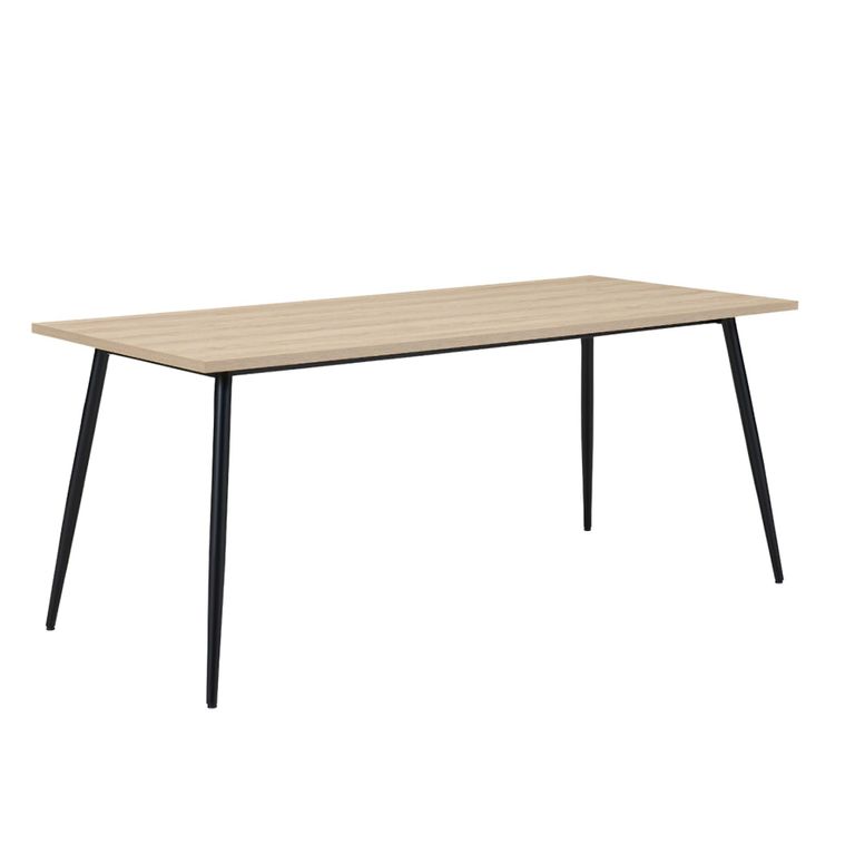 Horizon Dining Table - 180cm - 6 Seater - Oak and Black - Wood and Metal