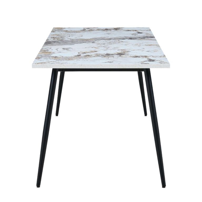 Horizon Dining Table - 180cm - 6 Seater - Pandora and Black - Marble Effect and Metal