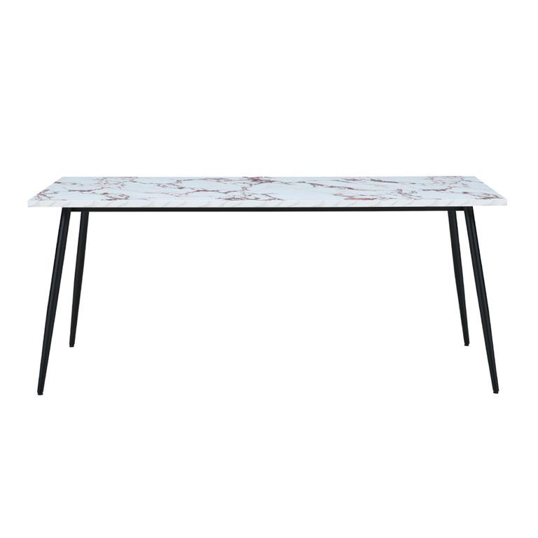 Horizon Dining Table - 180cm - 6 Seater - Violetta and Black - Marble Effect and Metal