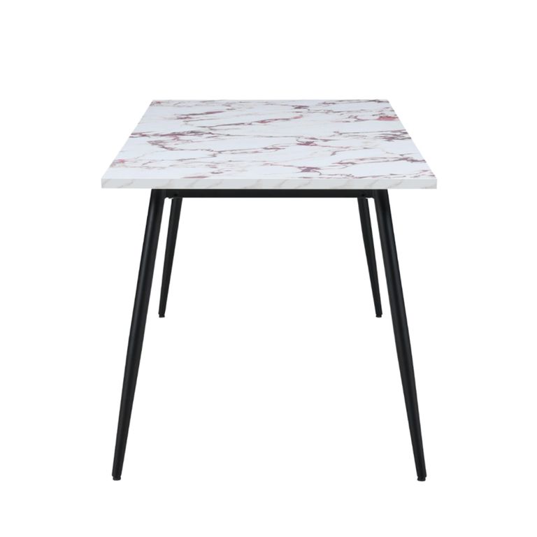 Horizon Dining Table - 180cm - 6 Seater - Violetta and Black - Marble Effect and Metal