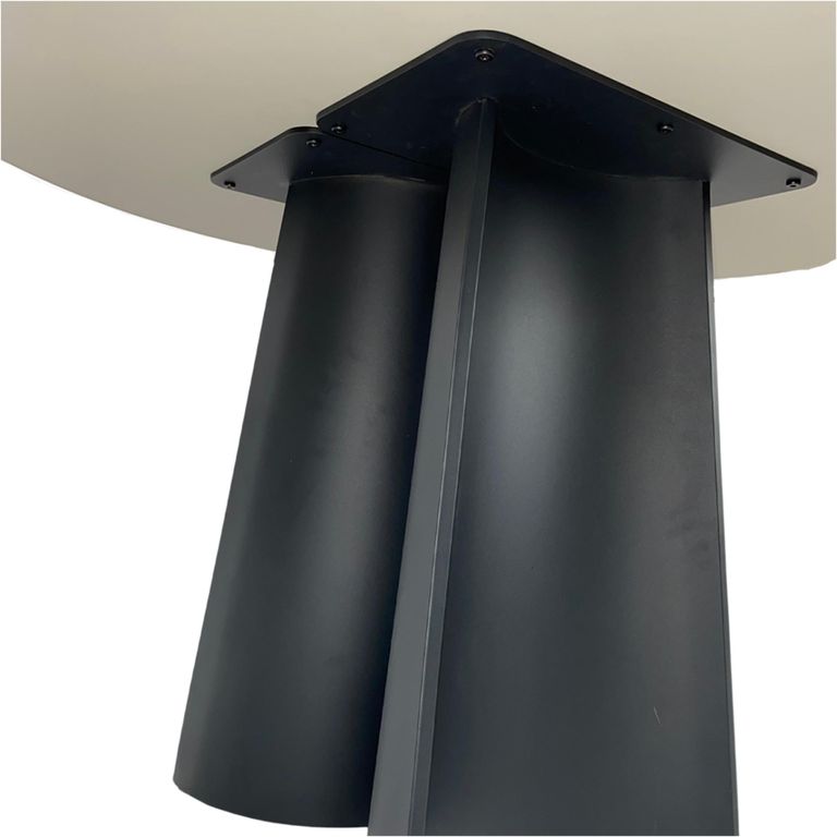 Rosemary Dining Table - 120cm - 4 Seater - Round - White and Black - Marble Effect and Metal