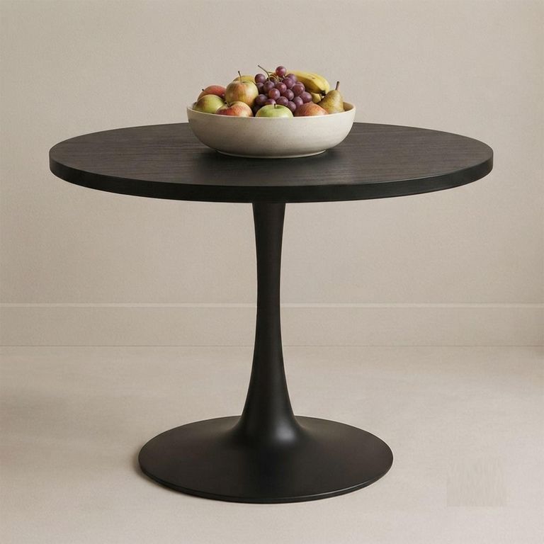 Celeste Dining Table - 90cm - 2 Seater - Round - Black - Wood and Metal