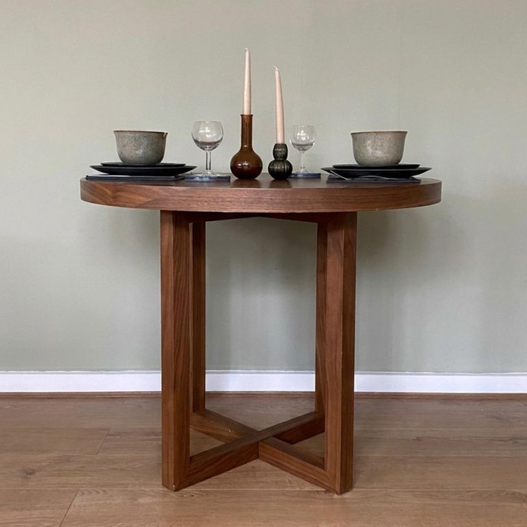 Iris Coffee Table - 90cm - 2 Seater - Round - Walnut - Wood