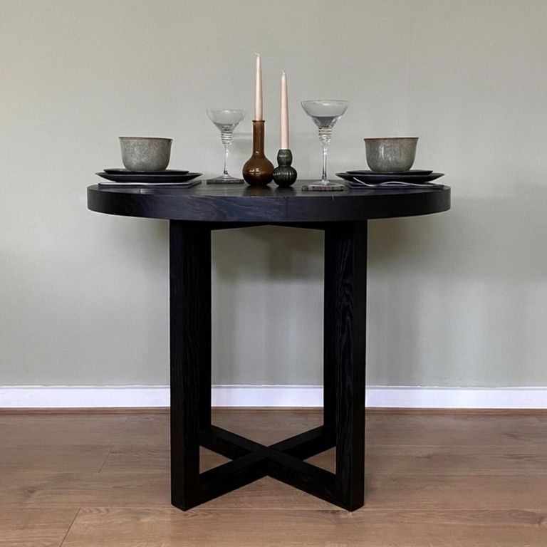Iris Coffee Table - 90cm - 2 Seater - Round - Wenge Black - Wood