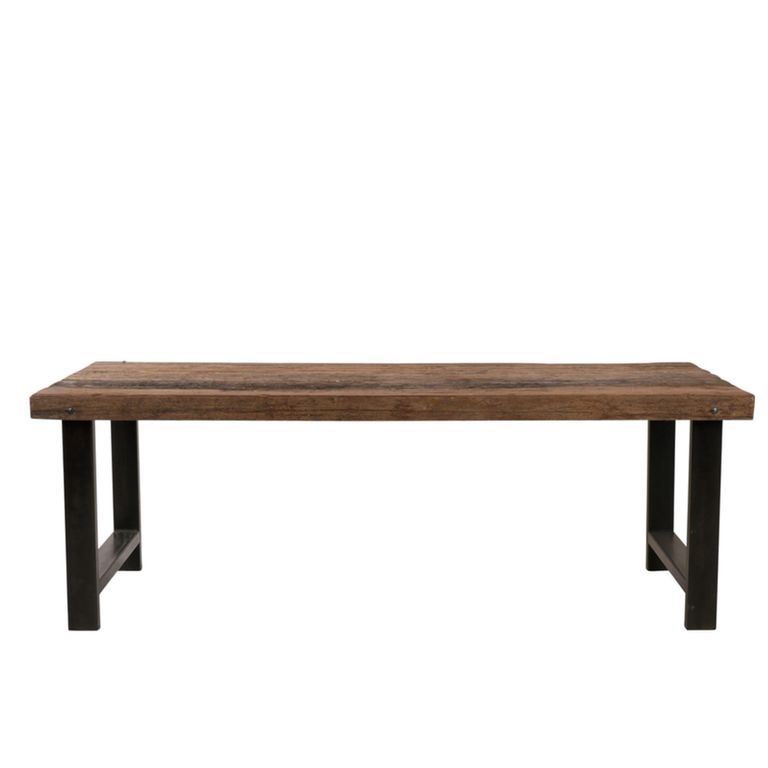 Bassano Dining Table - Natural and Black - Recycled Wood and Metal - Variation Available