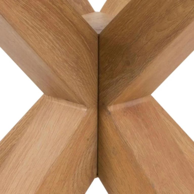Clearance - Heaven Round Dining Table - 4 Seater - 119cm - Glass - with Oak Star Legs - FSS17393