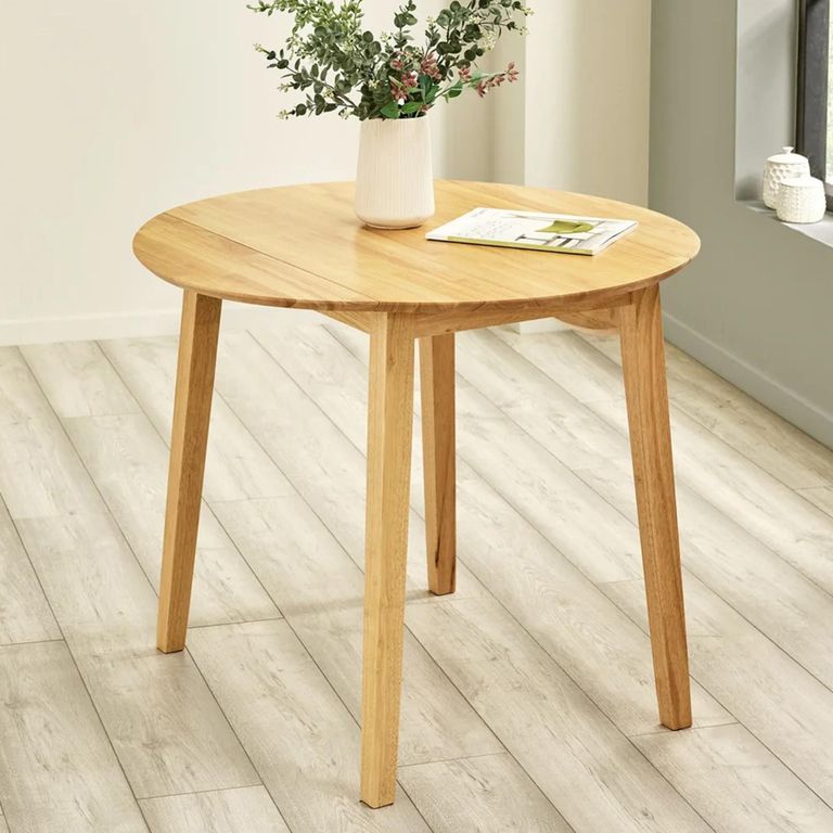 Coast Drop Leaf Dining Table - 55cm-90cm - 2-4 Seater - Round - Natural - Solid Wood