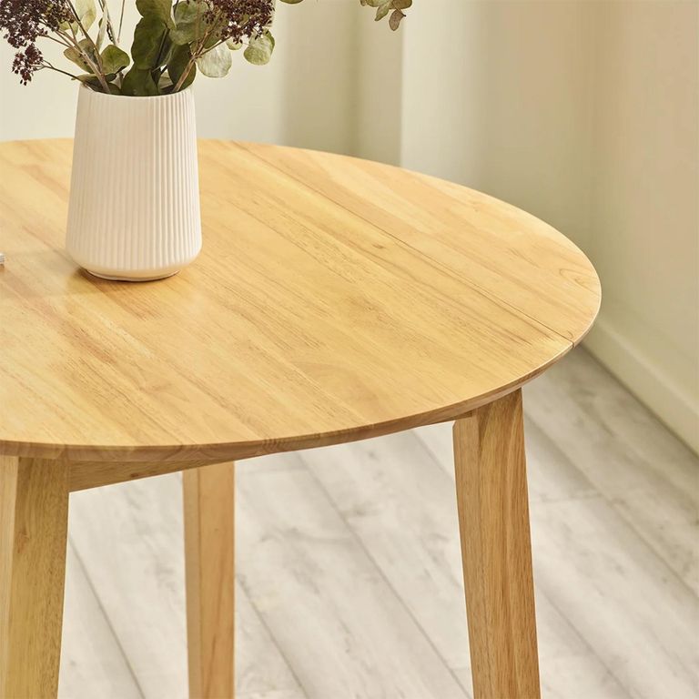 Coast Drop Leaf Dining Table - 55cm-90cm - 2-4 Seater - Round - Natural - Solid Wood