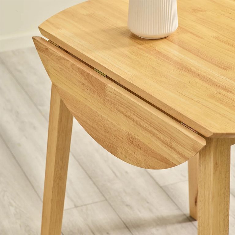 Coast Drop Leaf Dining Table - 55cm-90cm - 2-4 Seater - Round - Natural - Solid Wood