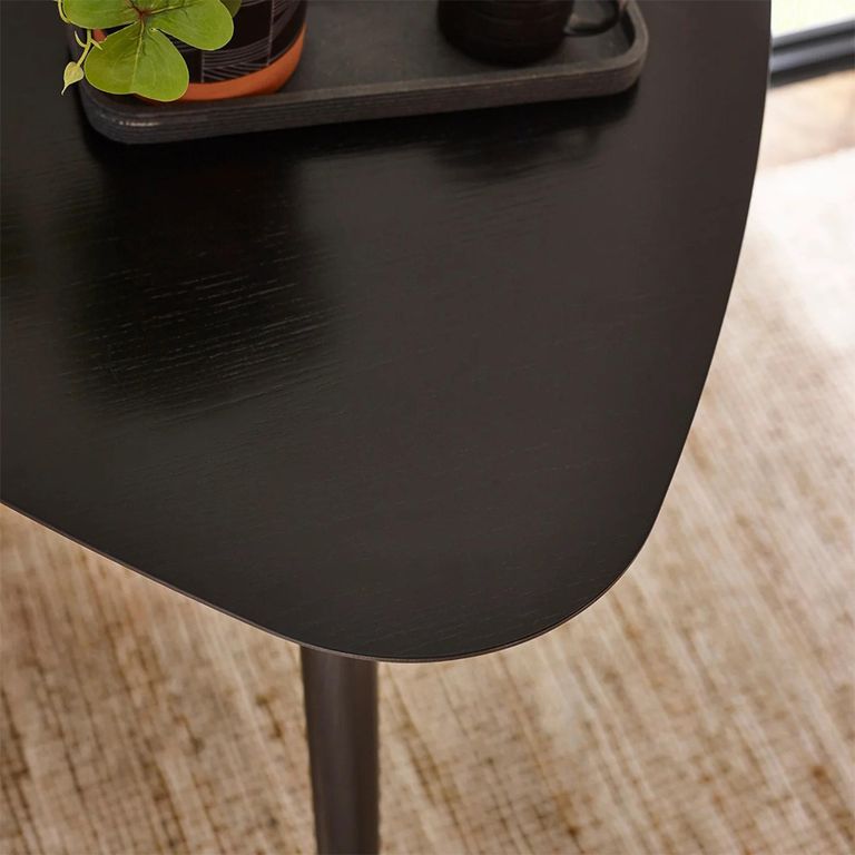 Athena Dining Table - 90.5cm - 3 Seater - Triangle - Black - Oak