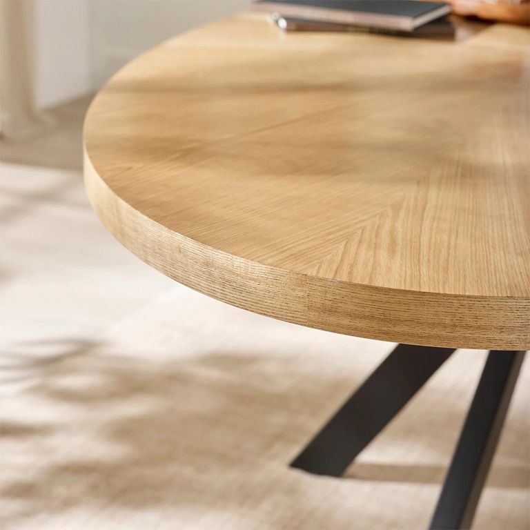 Bondi Dining Table - 200cm - 10 Seater - Oval - Spider Legs - Natural and Black - Oak and Metal