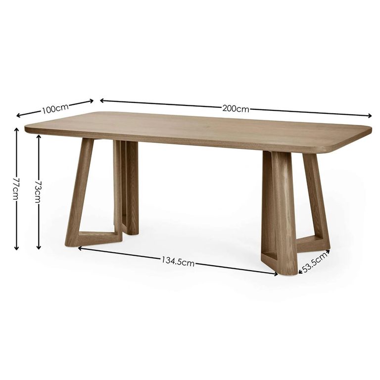 Caravelle Dining Table - 200cm - 8 Seater - Smokey - Oak Effect